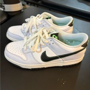 Nike Kids White light blue and Black Sneakers